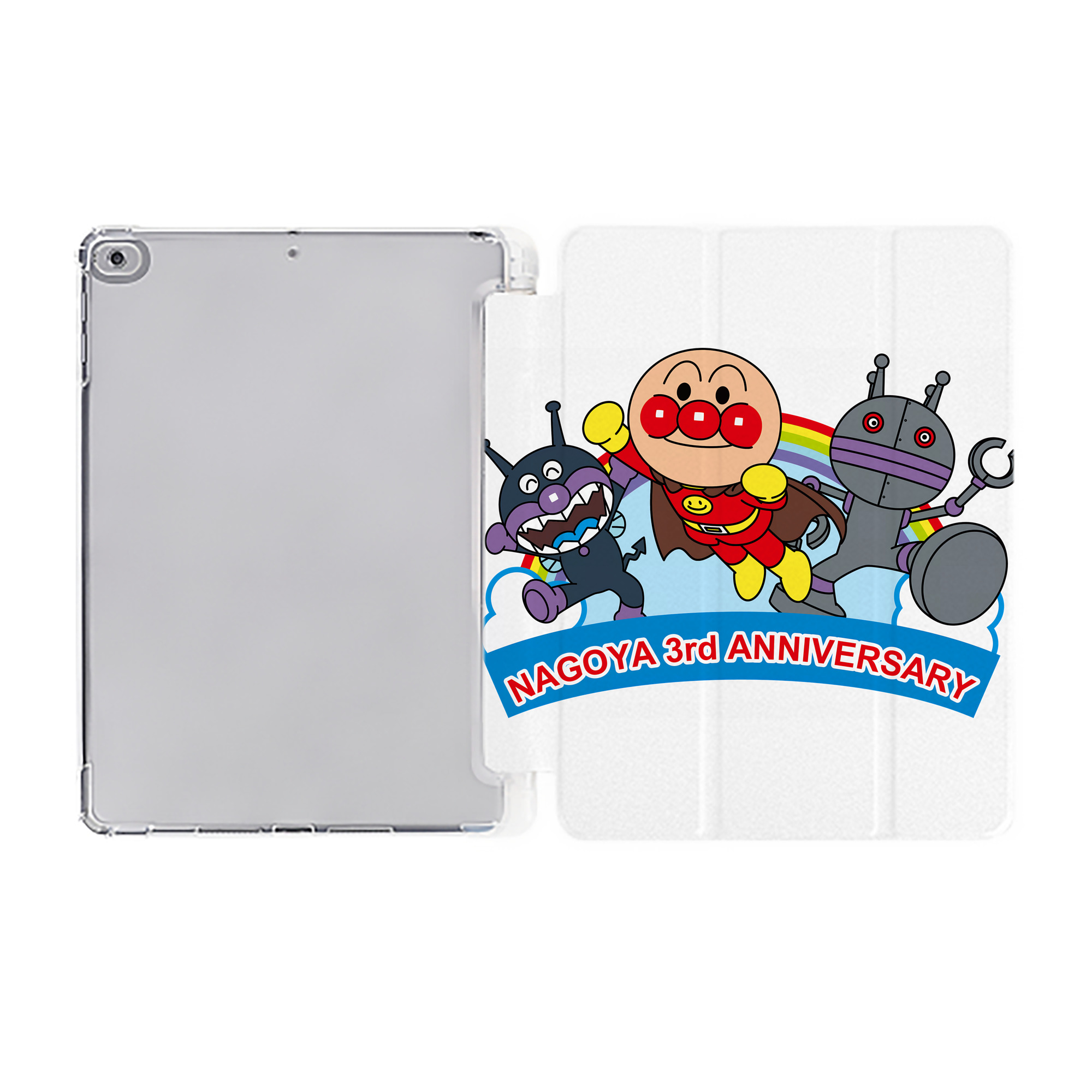 （画像用） アンパンマン Anpanman IPad ケース ペン収納付き 三つ折りスタンド PUレザー×シリコン 対応機種9.5/10.5/10.9インチ